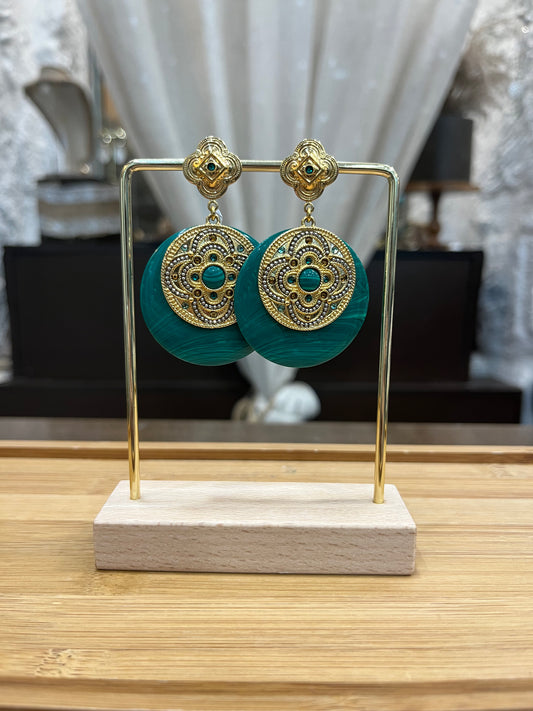 Pendientes circunferencia verde