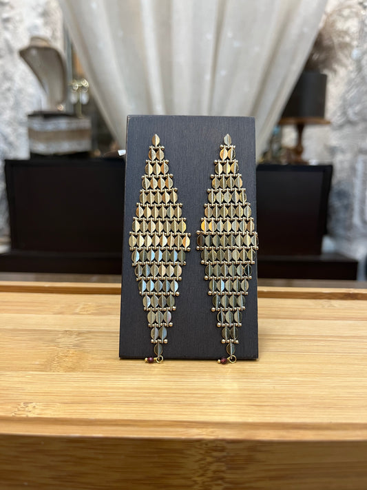 Pendientes largos rombo