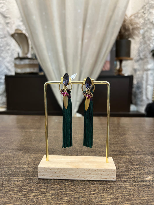 Pendientes fleco verdes